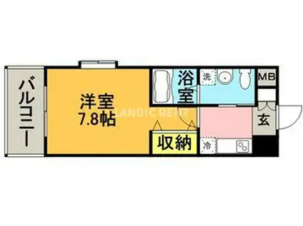 グリュックハイム山王公園前(1K/7階)の間取り写真