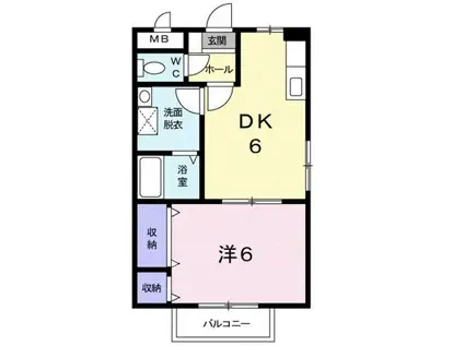ワンダフルTK(1DK/1階)の間取り写真