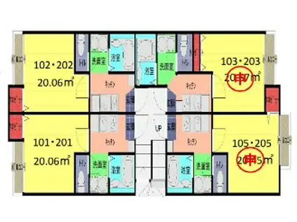 アークガーデン春日部(1K/2階)の間取り写真