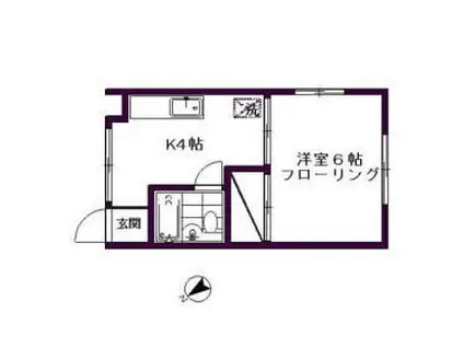 メゾン高津(1K/1階)の間取り写真