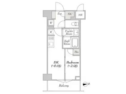 ミリアレジデンス両国(1DK/7階)の間取り写真