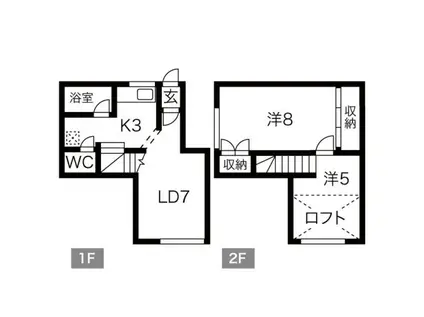ベルデK(2LDK/1階)の間取り写真