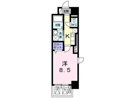 BRISA FELIZ(1K/3階)の間取り写真