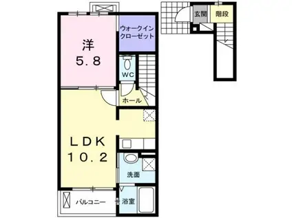 ＪＲ山田線 千徳駅 徒歩29分 2階建 築14年(1LDK/2階)の間取り写真