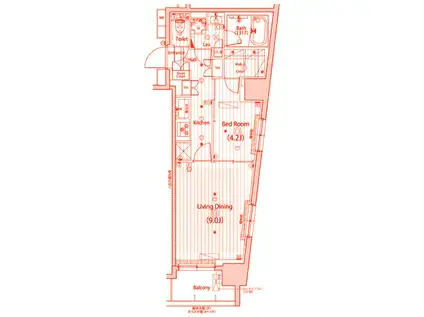グランド・ガーラ横浜新子安(1LDK/5階)の間取り写真