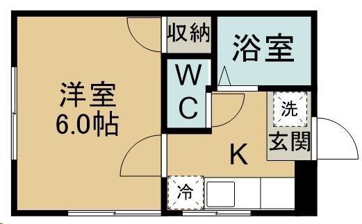 AZUR葉山(1K/1階)の間取り写真