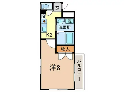 パークタウン道徳(1K/1階)の間取り写真