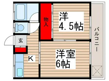 コーポ田島(2K/2階)の間取り写真
