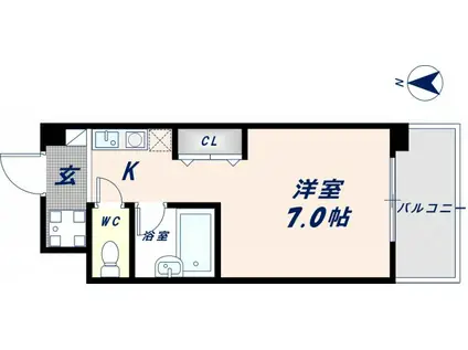 フォレストコート長瀬(ワンルーム/3階)の間取り写真