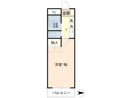 チェリーK(1K/3階)の間取り写真