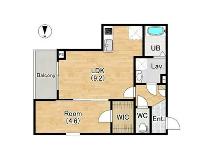 ジーメゾン清洲ゼニエス(1LDK/1階)の間取り写真