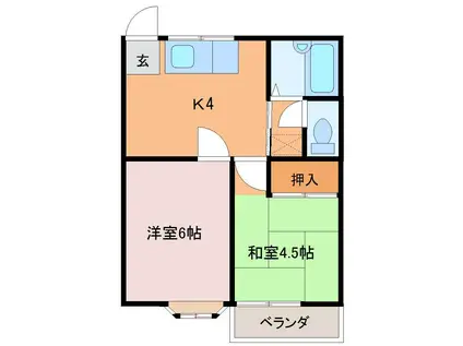 セレーブル茂原(2K/1階)の間取り写真