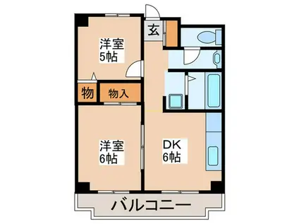 トーカド宮崎台(2DK/3階)の間取り写真