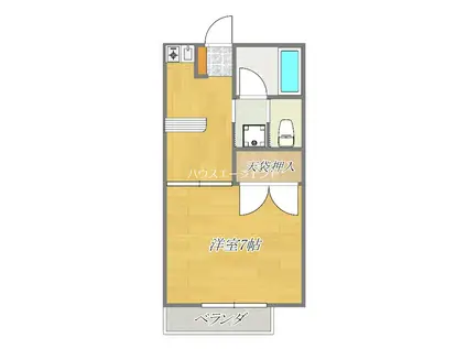 エクレールV(1K/2階)の間取り写真