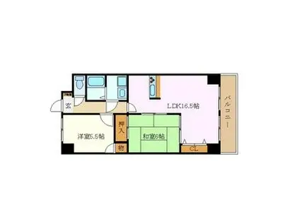 松重スカイマンション3(2LDK/4階)の間取り写真