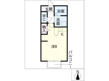 プチシャトー植田(ワンルーム/1階)の間取り写真