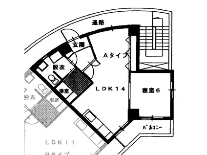 コーポ・モア(1LDK/4階)の間取り写真