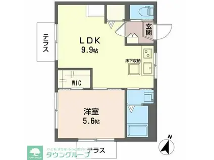 サンエクセル(1LDK/1階)の間取り写真