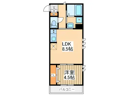 ボンスアミ ナルセ(1LDK/1階)の間取り写真