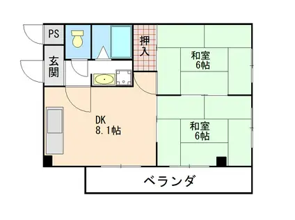 アルカデア10(2DK/3階)の間取り写真