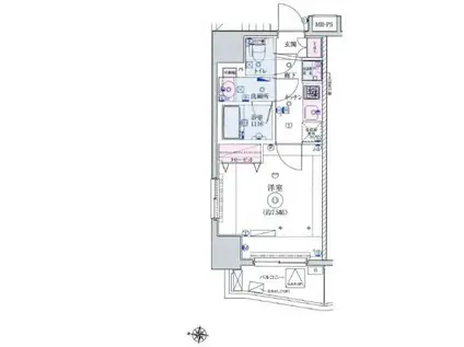 リヴシティ田町(1K/5階)の間取り写真