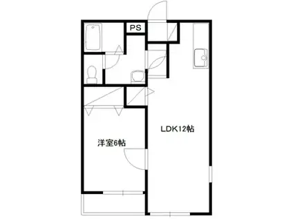 住感シリーズFIIタイプ(1LDK/1階)の間取り写真