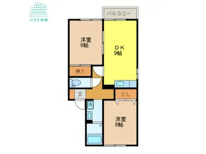 セジュールかしやま(2LDK/1階)の間取り写真