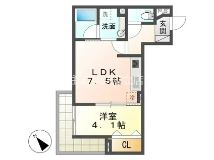 ＪＲ東海道本線 安城駅 徒歩5分 3階建 新築(1LDK/2階)の間取り写真