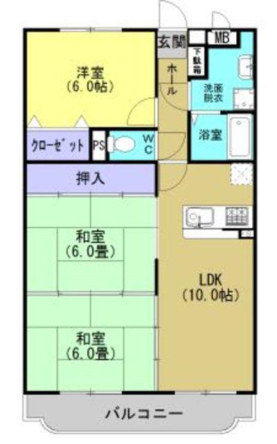 スカイヒル・K(3LDK/3階)の間取り写真