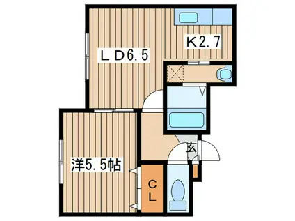 フェリーチェ27(1LDK/2階)の間取り写真