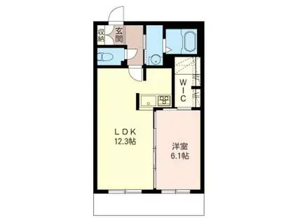  コモンドールII(1LDK/3階)の間取り写真