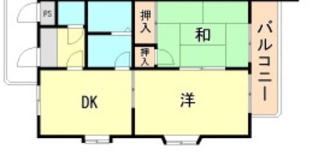 リバティビル(2DK/2階)の間取り写真