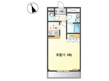 リープアベニール(ワンルーム/1階)の間取り写真