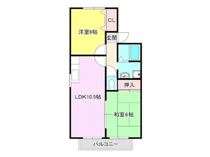 セジュールリサ・ルーナA(2LDK/1階)の間取り写真