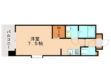 エンクレスト博多駅南III(1K/2階)の間取り写真