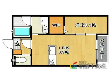 MY PLACE宮ノ陣II(1LDK/2階)の間取り写真