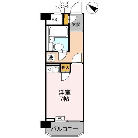 甲南クローバーハウス(ワンルーム/4階)の間取り写真