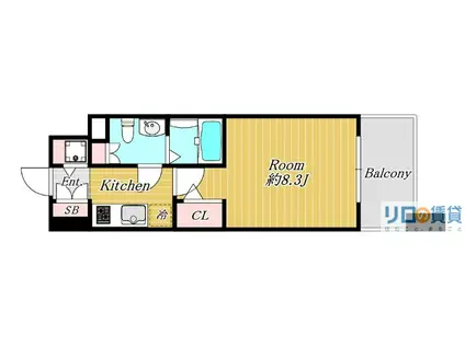 プラウドフラット新大阪(1K/6階)の間取り写真