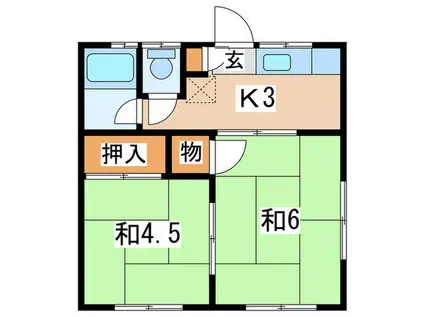エスペランサ横須賀(2K/2階)の間取り写真