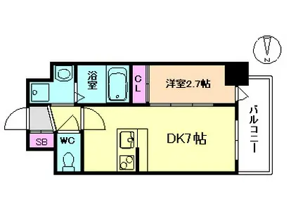 セレニテ新大阪ミラク壱番館(1DK/4階)の間取り写真
