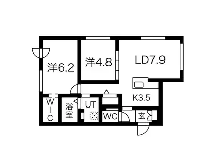 COMFORT AMS(2LDK/2階)の間取り写真