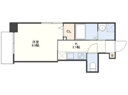 ブリシアけやき道ノ尾駅(1K/2階)の間取り写真