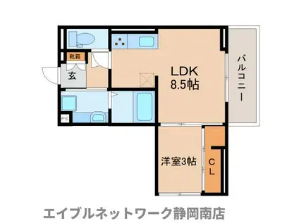 コート中田(1LDK/3階)の間取り写真