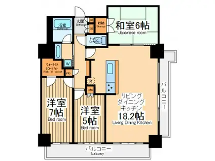 ライオンズタワー相模原ステーショングランデ(3LDK/24階)の間取り写真