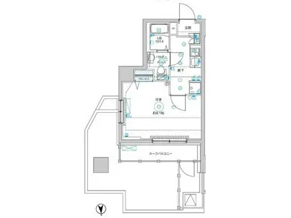 ミルーナヒルズ西新井大師ウエスト(1K/5階)の間取り写真