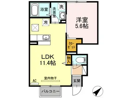 ルミナス(1LDK/1階)の間取り写真