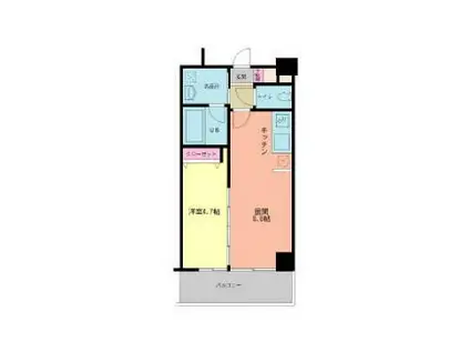 レジデンス金池(1DK/2階)の間取り写真