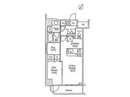 エスタシオン赤坂(2LDK/5階)の間取り写真