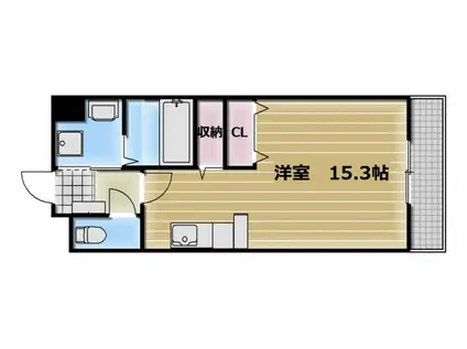 セレンディピティO.V(1K/3階)の間取り写真