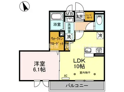 プロシード志木幸町(1LDK/2階)の間取り写真